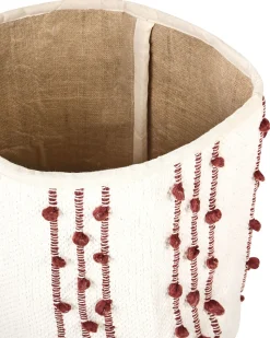 Clearance Beliani Set di 2 cestini KHEL Cotone Beige Beige Rosso