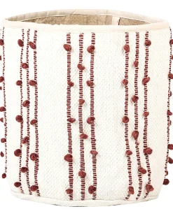 Clearance Beliani Set di 2 cestini KHEL Cotone Beige Beige Rosso