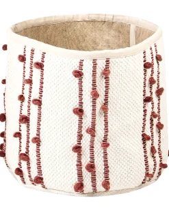 Clearance Beliani Set di 2 cestini KHEL Cotone Beige Beige Rosso