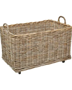 Outlet Beliani Set di 2 cestini KITIM con ruote Rattan Naturale