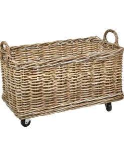 Outlet Beliani Set di 2 cestini KITIM con ruote Rattan Naturale