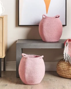 Sale Beliani Set di 2 cestini PANJGUR Cotone Rosa