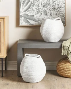 Clearance Beliani Set di 2 cestini PANJGUR Cotone Bianco