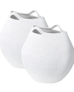 Clearance Beliani Set di 2 cestini PANJGUR Cotone Bianco