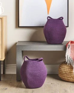 Beliani Set di 2 cestini PANJGUR Cotone Viola
