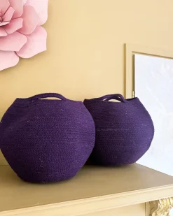 Beliani Set di 2 cestini PANJGUR Cotone Viola