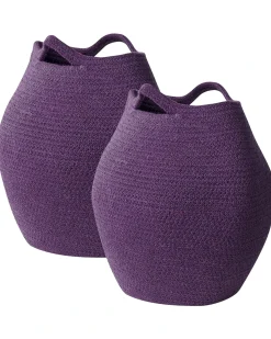 Beliani Set di 2 cestini PANJGUR Cotone Viola