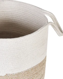 Online Beliani Set di 2 cestini PAZHA Cotone Beige Bianco Beige