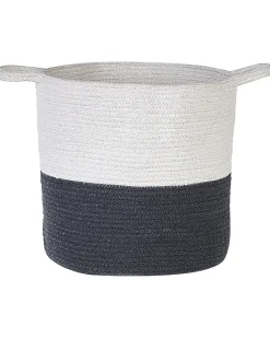 Best Beliani Set di 2 cestini PAZHA Cotone Nero Bianco Nero
