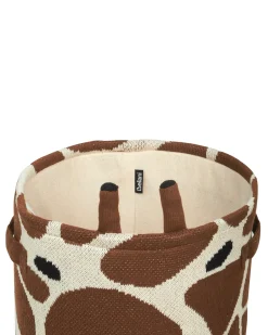 Outlet Beliani Set di 2 cestini per bambini Giraffa POMANG Cotone Marrone Beige Marrone