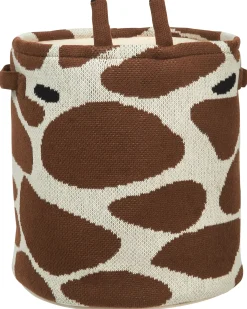 Outlet Beliani Set di 2 cestini per bambini Giraffa POMANG Cotone Marrone Beige Marrone