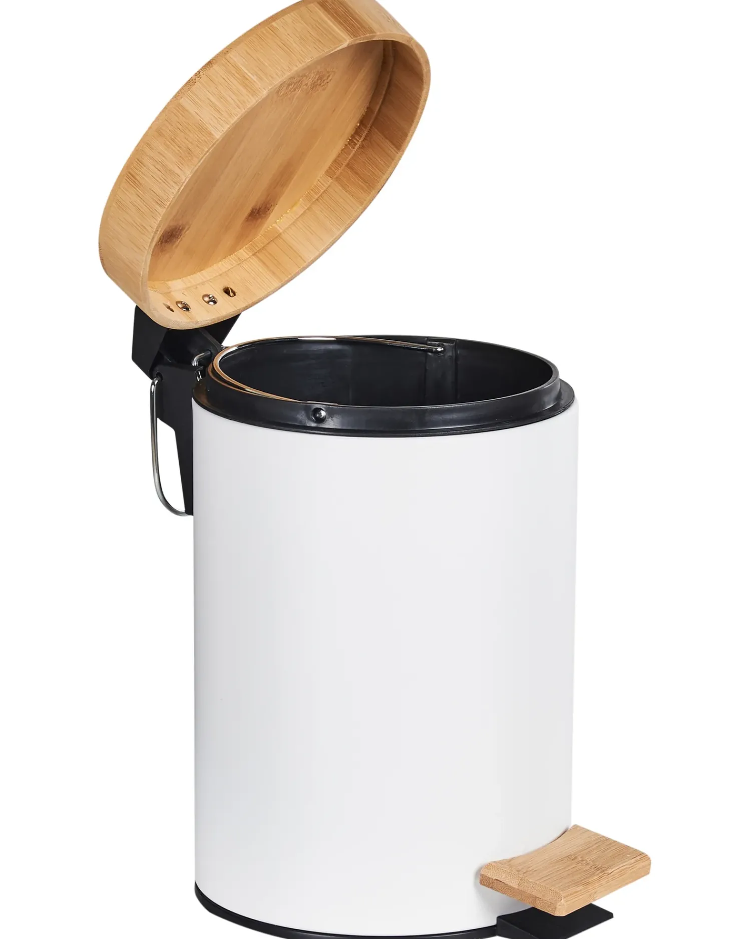 Hot Beliani Set di 2 cestini per i rifiuti 3 L ECOSMART Metallo Bianco Bianco Marrone