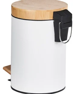 Hot Beliani Set di 2 cestini per i rifiuti 3 L ECOSMART Metallo Bianco Bianco Marrone