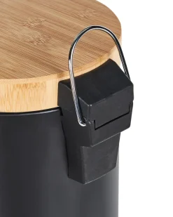 New Beliani Set di 2 cestini per i rifiuti 3 L ECOSMART Metallo Nero Marrone Nero