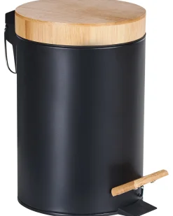 New Beliani Set di 2 cestini per i rifiuti 3 L ECOSMART Metallo Nero Marrone Nero