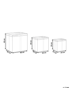 New Beliani Set di 3 cestini Regali di Natale CADEAU Rattan Naturale Bianco Marrone