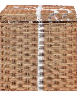 New Beliani Set di 3 cestini Regali di Natale CADEAU Rattan Naturale Bianco Marrone