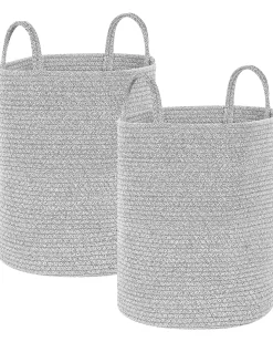 Outlet Beliani Set di 2 cestini SARYK Cotone Grigio