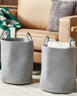 Outlet Beliani Set di 2 cestini SARYK Cotone Grigio