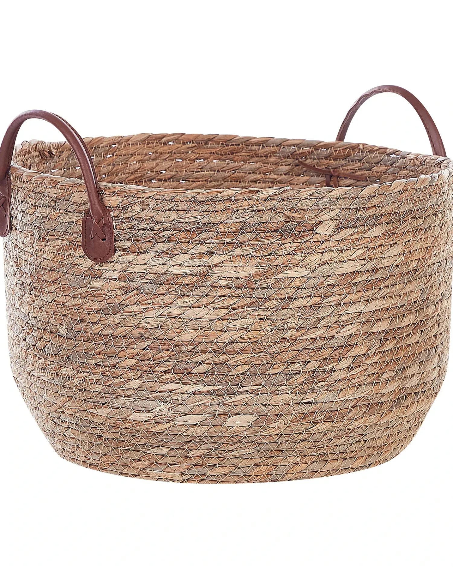 Beliani Set di 3 cestini SAYJAR Alghe marine Naturale Beige Marrone Naturale