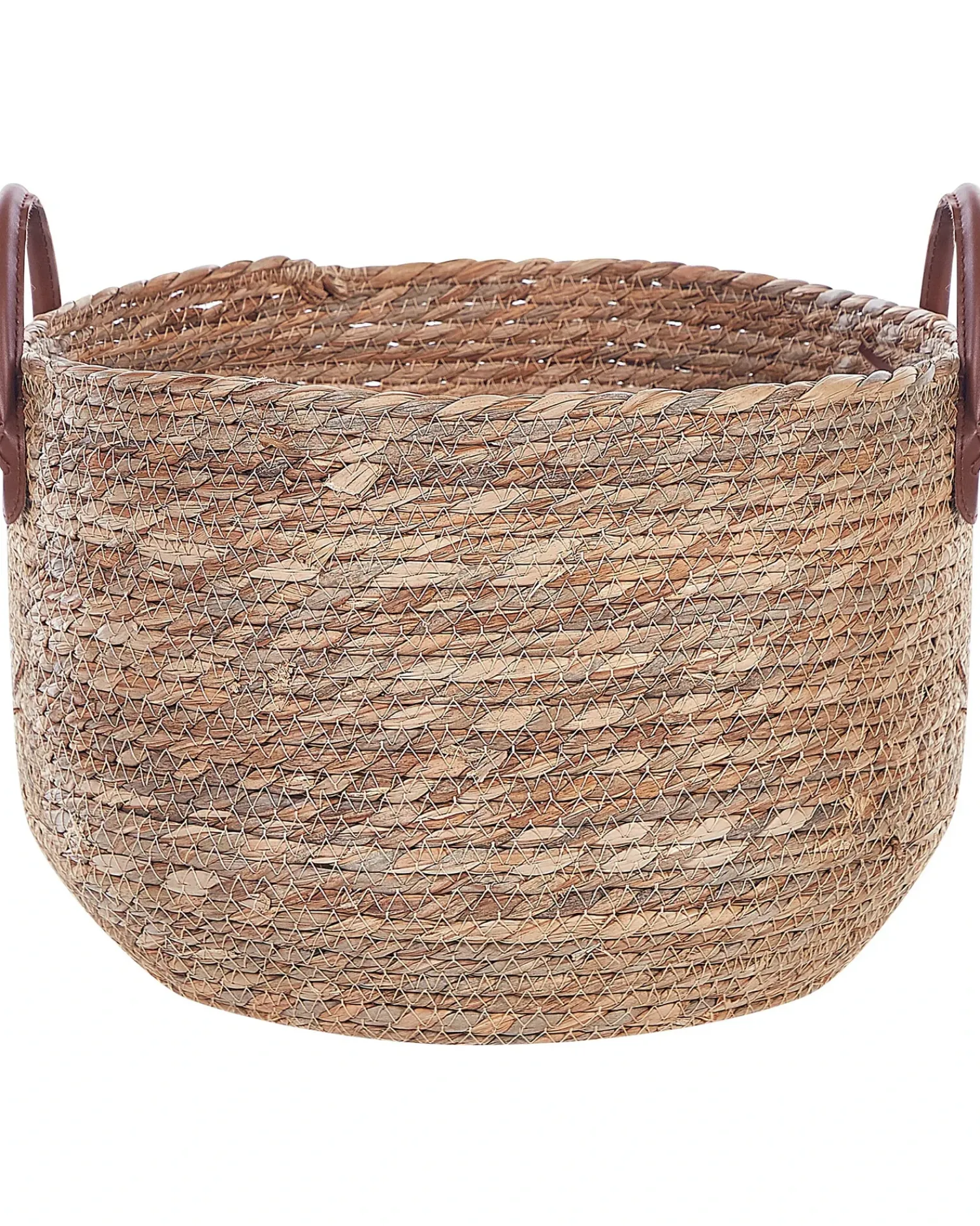 Beliani Set di 3 cestini SAYJAR Alghe marine Naturale Beige Marrone Naturale