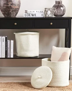 Best Beliani Set di 2 cestini SILOPI Cotone sporco Bianco