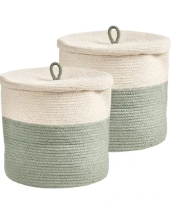 Beliani SILOPI Cotone Beige chiaro/Verde Beige Verde