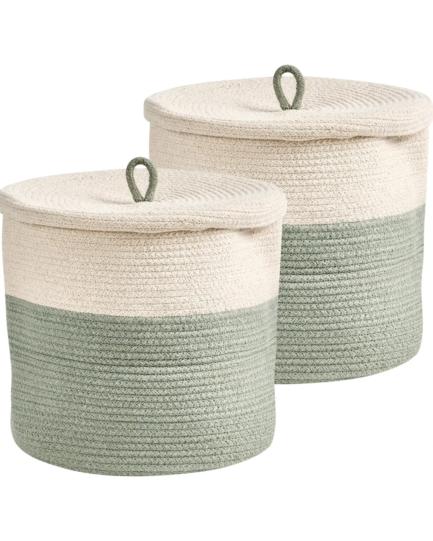 Beliani SILOPI Cotone Beige chiaro/Verde Beige Verde