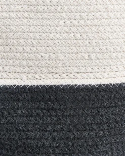 Discount Beliani SILOPI Cotone Bianco/Grigio scuro Bianco Grigio