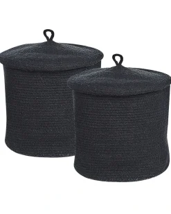 Sale Beliani Set di 2 cestini SILOPI Cotone Nero
