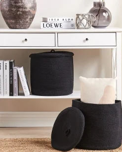 Sale Beliani Set di 2 cestini SILOPI Cotone Nero