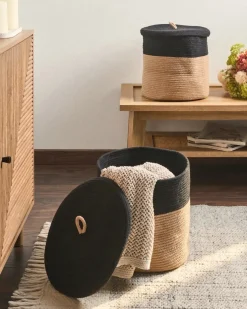 Hot Beliani SILOPI Cotone Nero/Beige Beige Nero