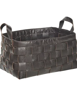 Discount Beliani Set di 2 cestini SIPPAR Pelle sintetica scuro Marrone
