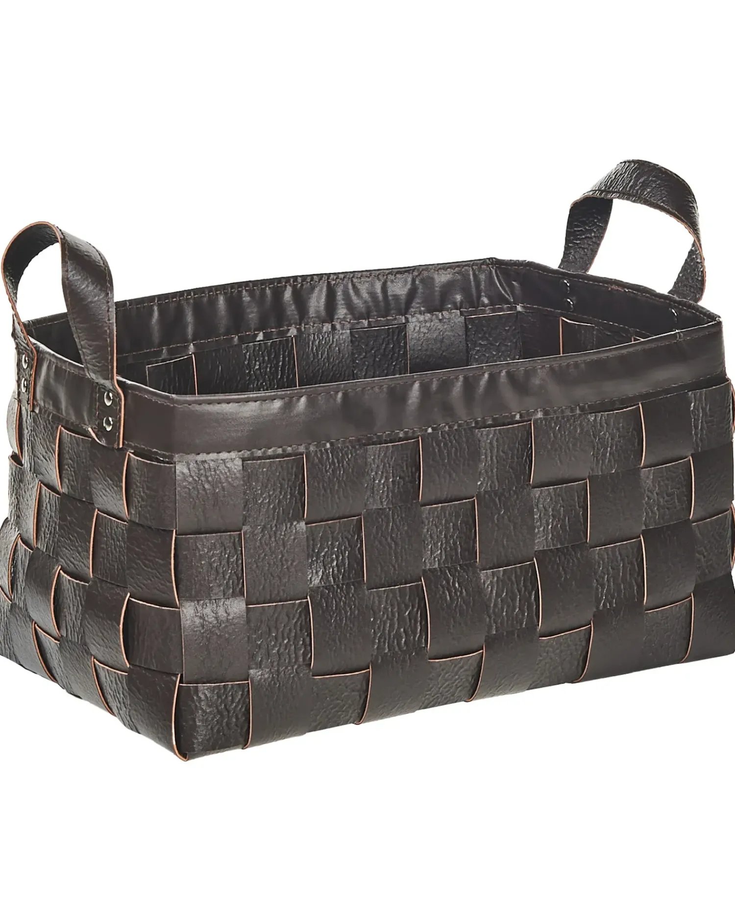 Discount Beliani Set di 2 cestini SIPPAR Pelle sintetica scuro Marrone