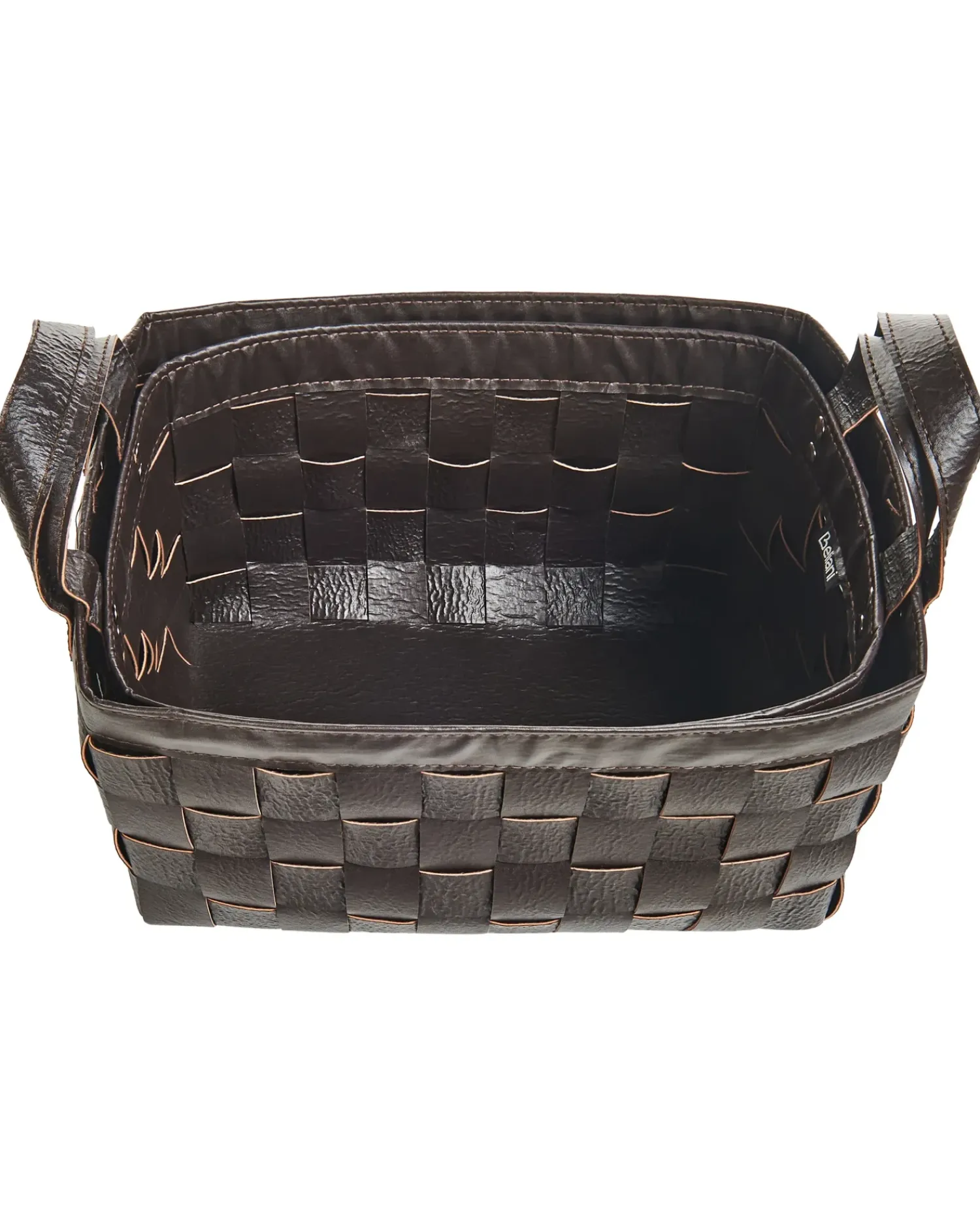 Discount Beliani Set di 2 cestini SIPPAR Pelle sintetica scuro Marrone