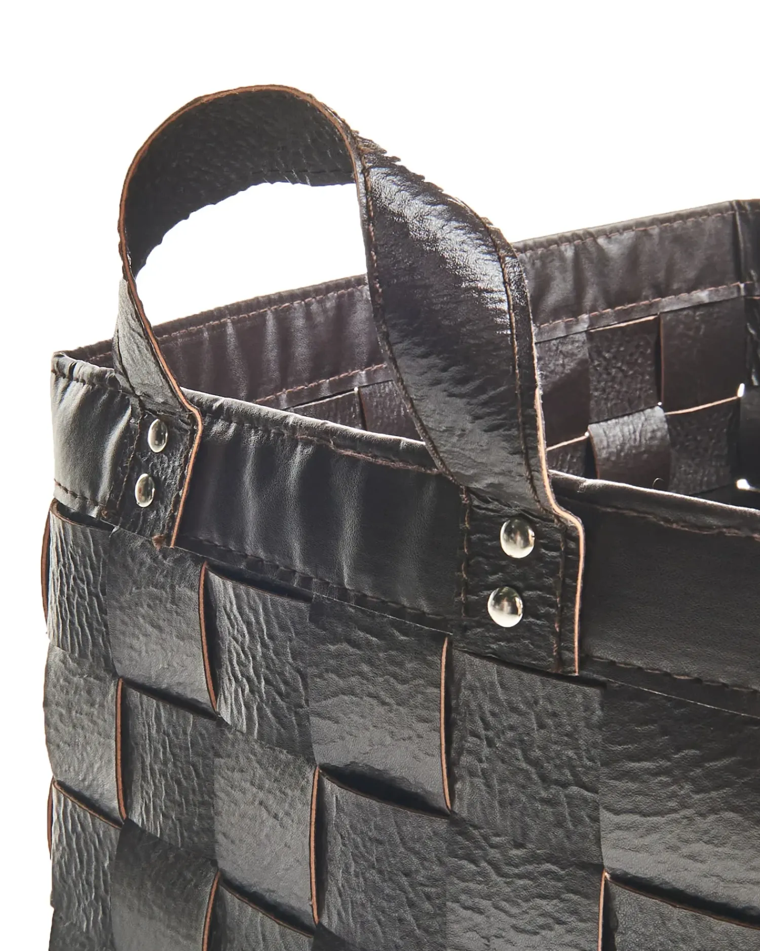 Discount Beliani Set di 2 cestini SIPPAR Pelle sintetica scuro Marrone