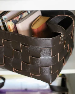 Discount Beliani Set di 2 cestini SIPPAR Pelle sintetica scuro Marrone