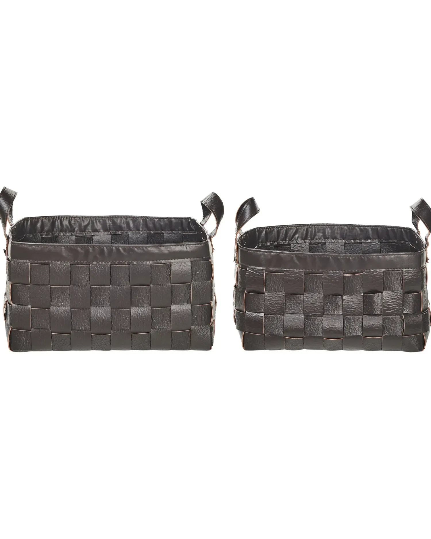 Discount Beliani Set di 2 cestini SIPPAR Pelle sintetica scuro Marrone