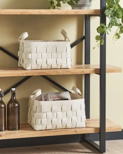 Hot Beliani Set di 2 cestini SIPPAR Pelle sintetica Beige