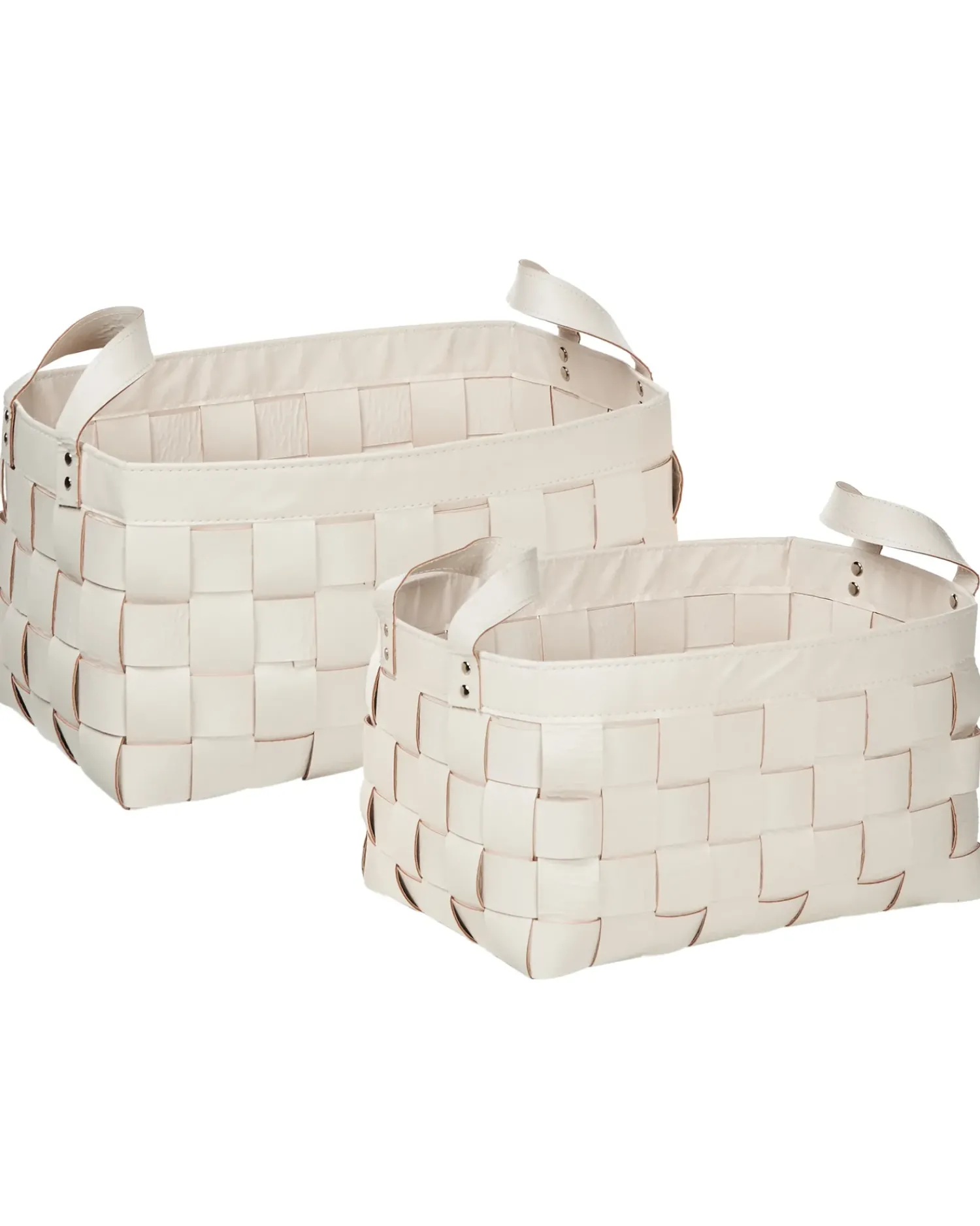 Hot Beliani Set di 2 cestini SIPPAR Pelle sintetica Beige