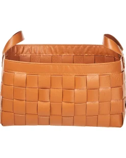 Outlet Beliani Set di 2 cestini SIPPAR Pelle sintetica dorato Marrone