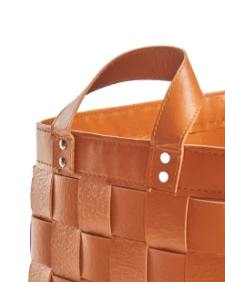 Outlet Beliani Set di 2 cestini SIPPAR Pelle sintetica dorato Marrone
