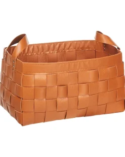 Outlet Beliani Set di 2 cestini SIPPAR Pelle sintetica dorato Marrone