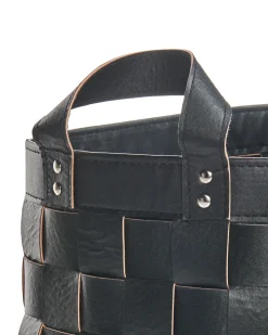 Beliani Set di 2 cestini SIPPAR Pelle sintetica Nero