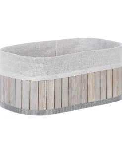 Beliani Set di 5 cestini TALPE Bambù Grigio Bianco Grigio