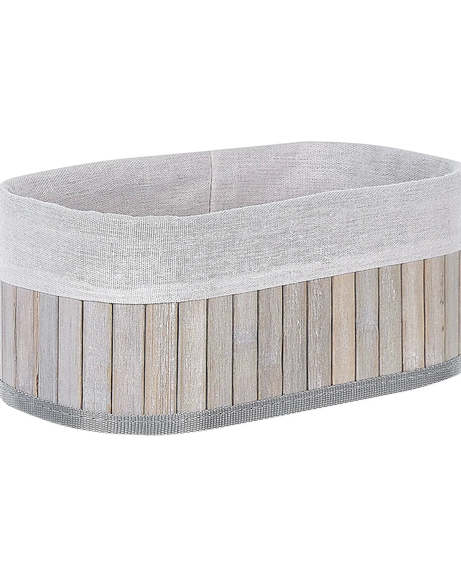 Beliani Set di 5 cestini TALPE Bambù Grigio Bianco Grigio