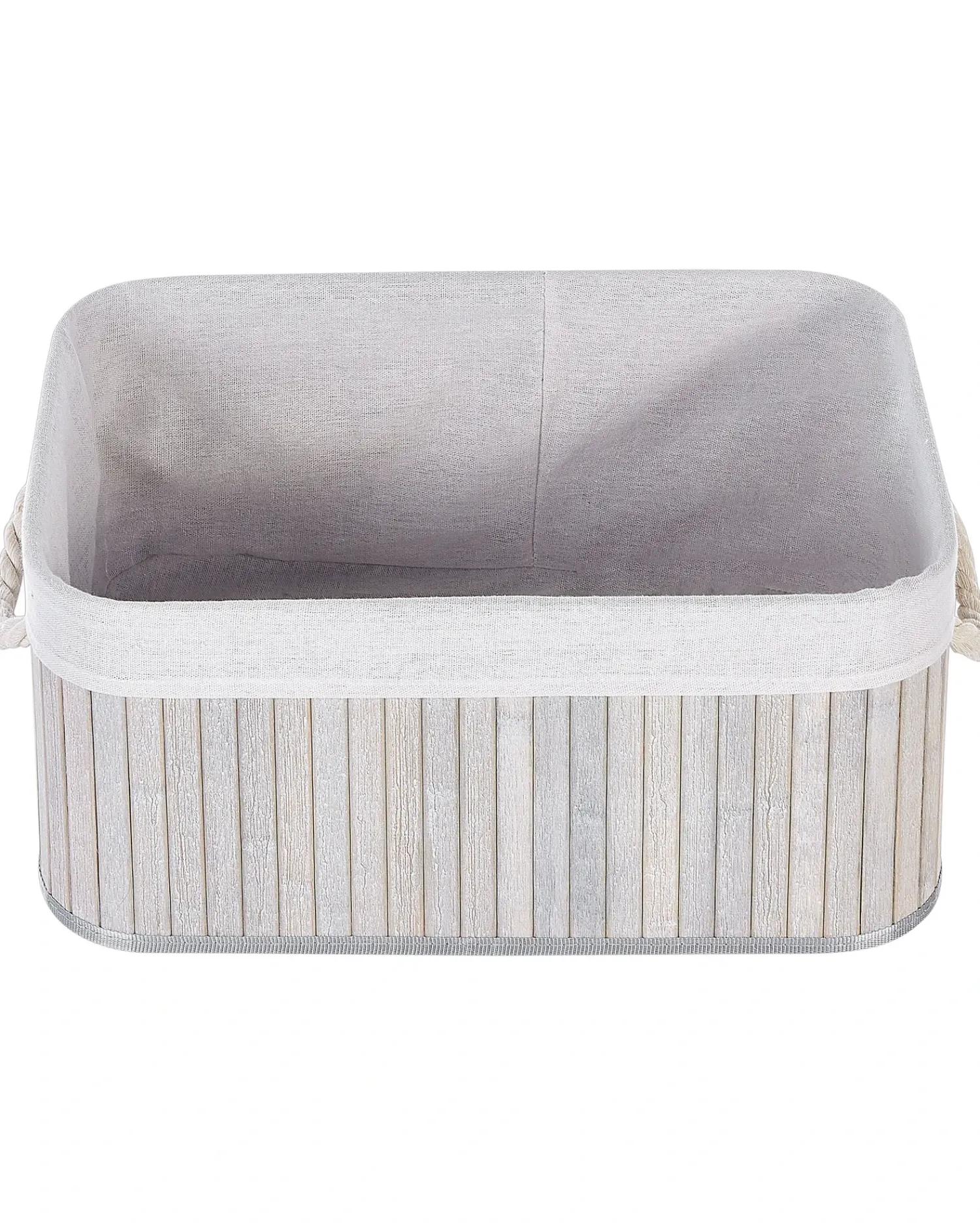 Beliani Set di 5 cestini TALPE Bambù Grigio Bianco Grigio