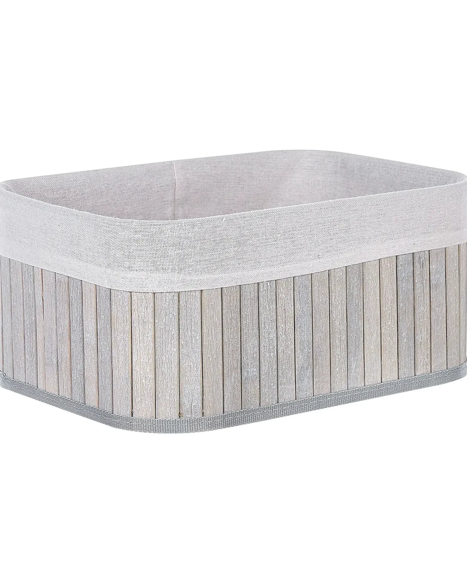 Beliani Set di 5 cestini TALPE Bambù Grigio Bianco Grigio