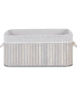 Beliani Set di 5 cestini TALPE Bambù Grigio Bianco Grigio