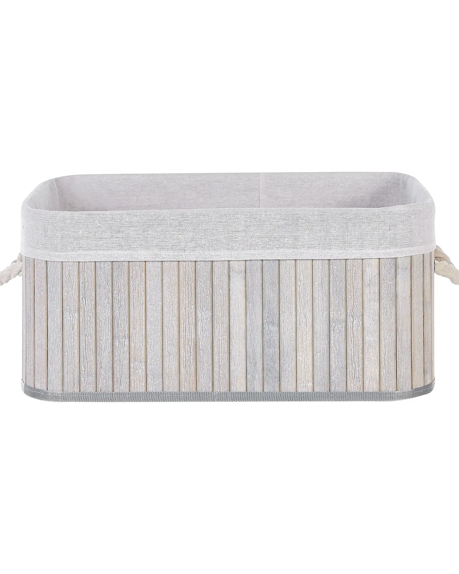 Beliani Set di 5 cestini TALPE Bambù Grigio Bianco Grigio